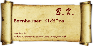 Bernhauser Klára névjegykártya